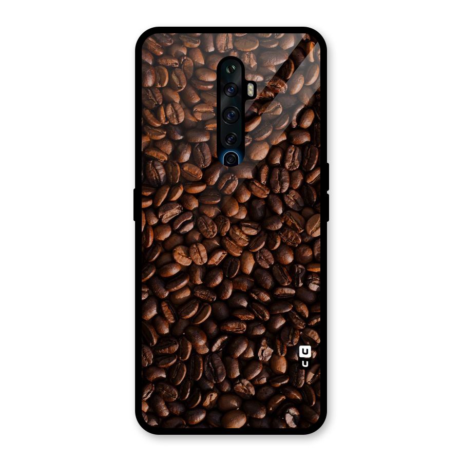 Coffee Beans Scattered Glass Back Case for Oppo Reno2 F