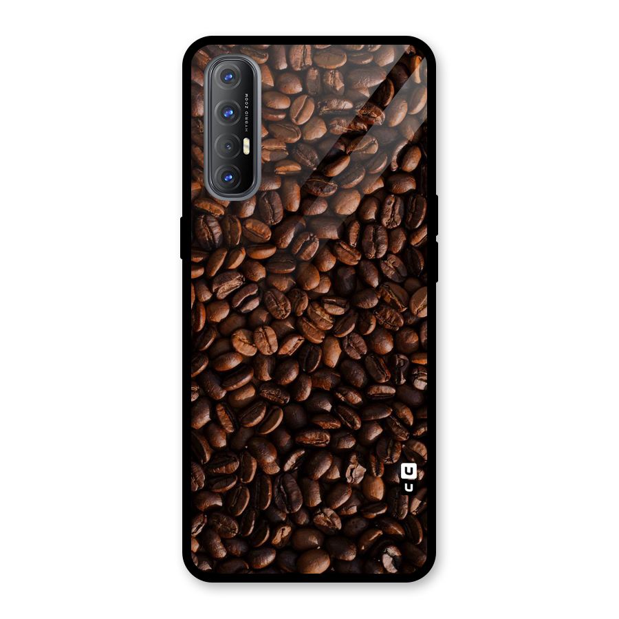 Coffee Beans Scattered Glass Back Case for Oppo Reno3 Pro