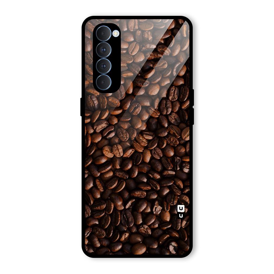 Coffee Beans Scattered Glass Back Case for Oppo Reno4 Pro