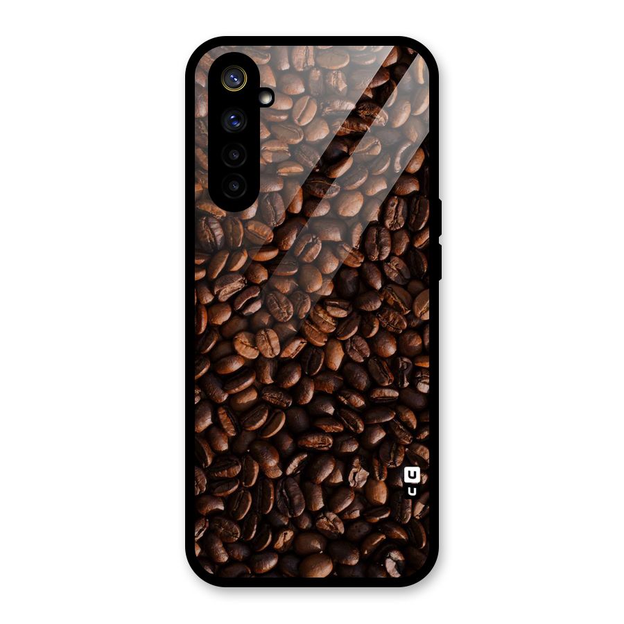 Coffee Beans Scattered Glass Back Case for Realme 6i