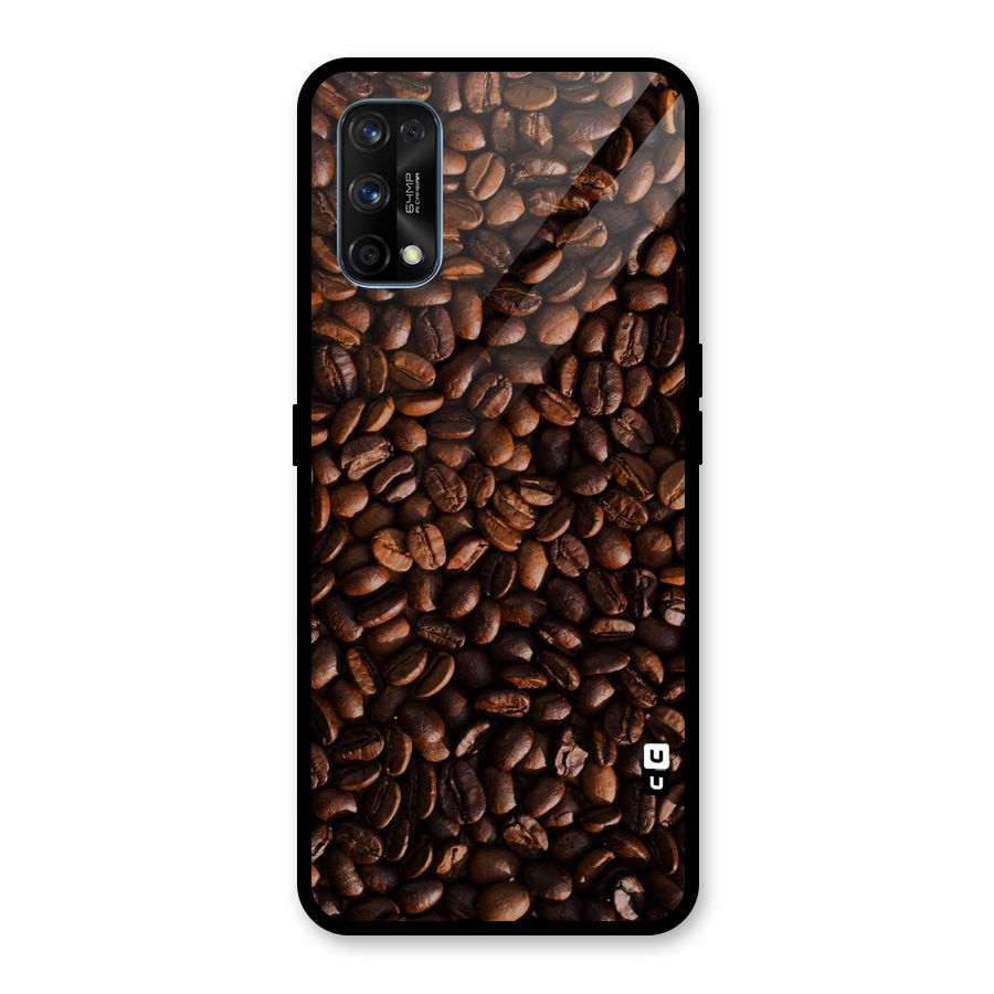 Coffee Beans Scattered Glass Back Case for Realme 7 Pro