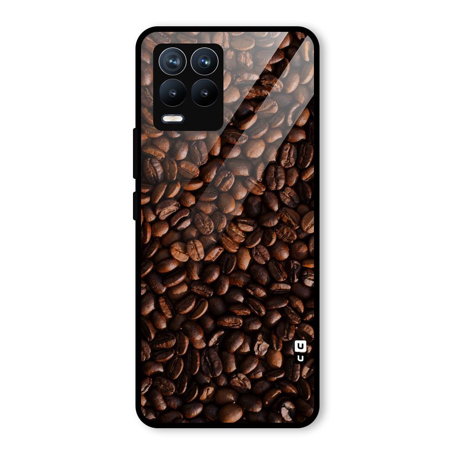 Coffee Beans Scattered Glass Back Case for Realme 8 Pro