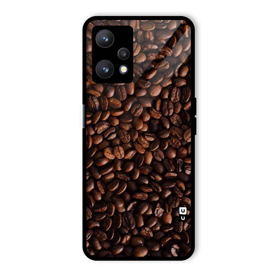 Coffee Beans Scattered Glass Back Case for Realme 9 Pro 5G