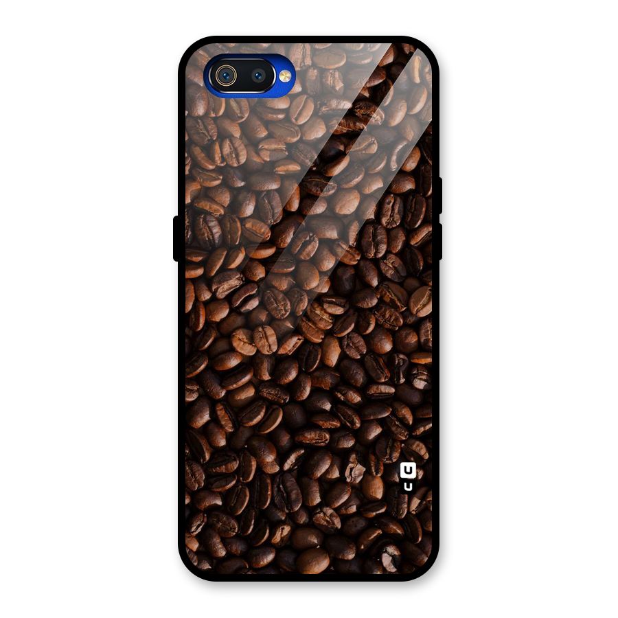Coffee Beans Scattered Glass Back Case for Realme C2