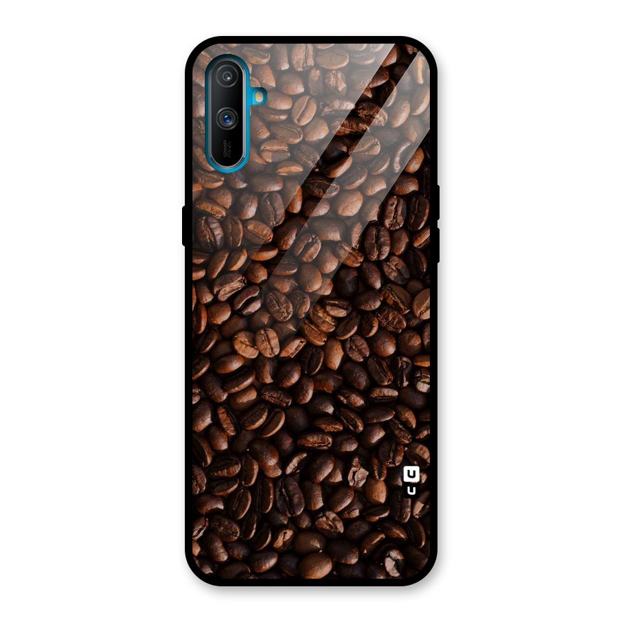 Coffee Beans Scattered Glass Back Case for Realme C3
