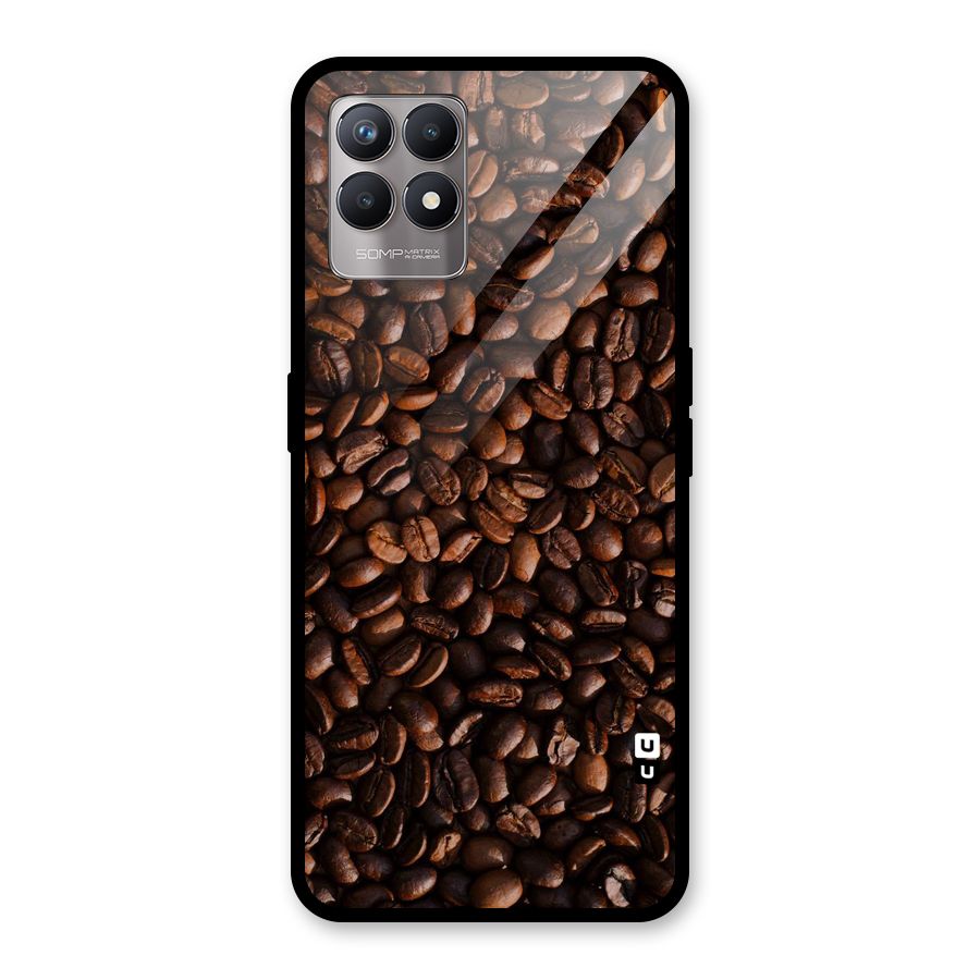 Coffee Beans Scattered Glass Back Case for Realme Narzo 50