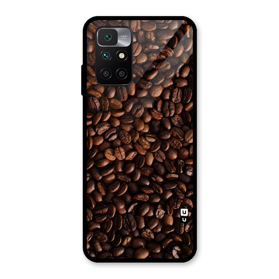 Coffee Beans Scattered Glass Back Case for Redmi 10 Prime