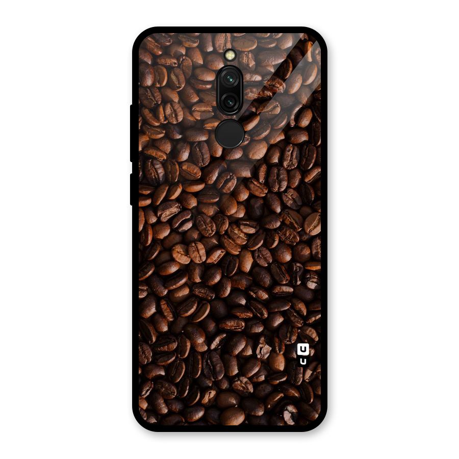 Coffee Beans Scattered Glass Back Case for Redmi 8