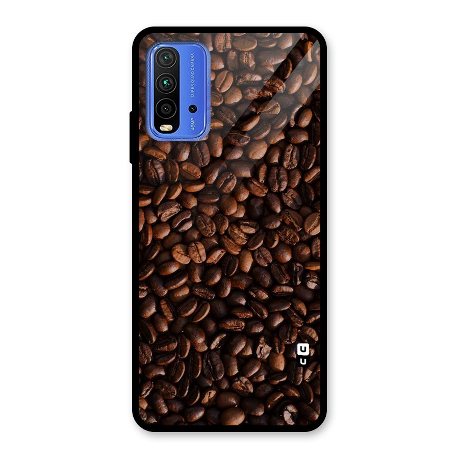 Coffee Beans Scattered Glass Back Case for Redmi 9 Power