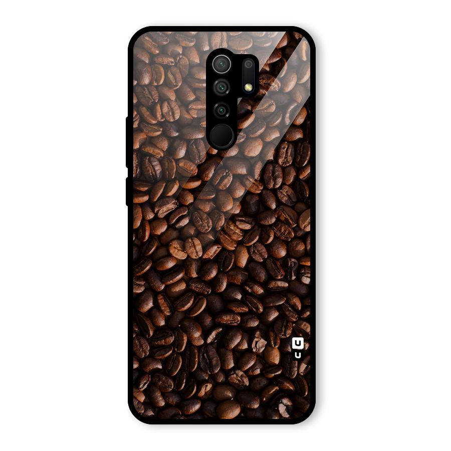 Coffee Beans Scattered Glass Back Case for Redmi 9 Prime