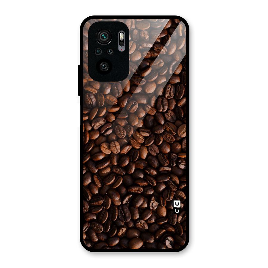 Coffee Beans Scattered Glass Back Case for Redmi Note 10S