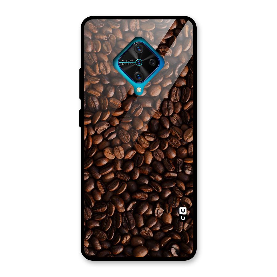 Coffee Beans Scattered Glass Back Case for Vivo S1 Pro