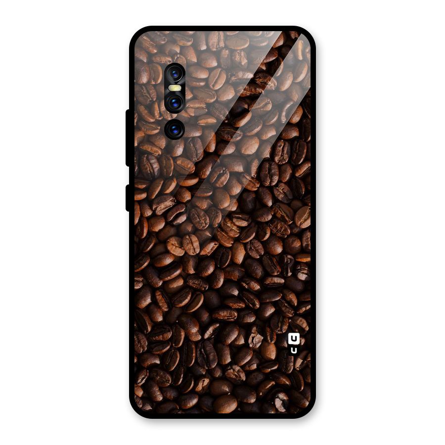 Coffee Beans Scattered Glass Back Case for Vivo V15 Pro