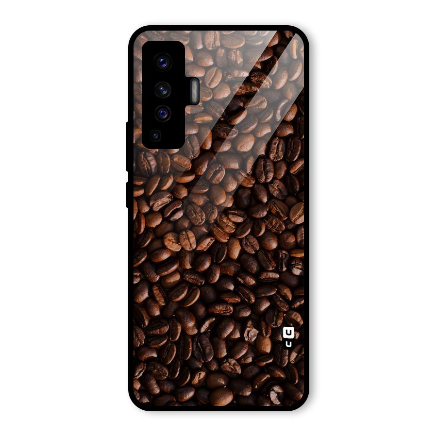 Coffee Beans Scattered Glass Back Case for Vivo X50