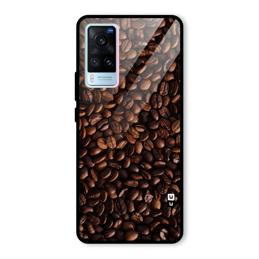 Coffee Beans Scattered Glass Back Case for Vivo X60