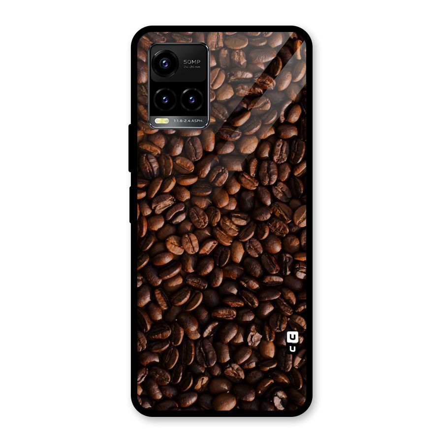 Coffee Beans Scattered Glass Back Case for Vivo Y21T