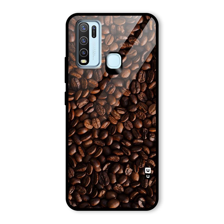 Coffee Beans Scattered Glass Back Case for Vivo Y50