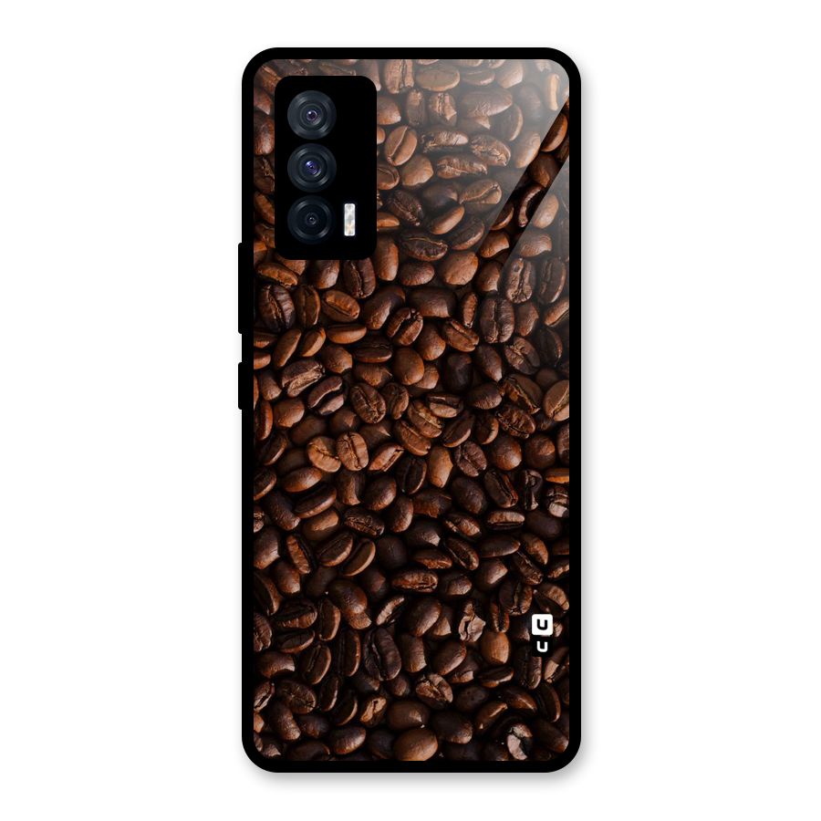 Coffee Beans Scattered Glass Back Case for Vivo iQOO 7 5G