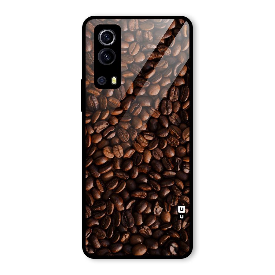 Coffee Beans Scattered Glass Back Case for Vivo iQOO Z3
