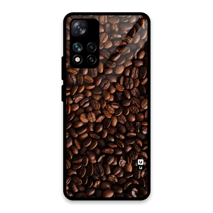 Coffee Beans Scattered Glass Back Case for Xiaomi 11i HyperCharge 5G