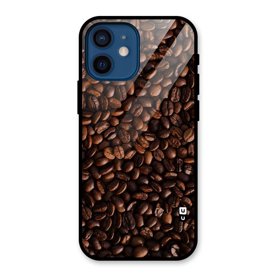 Coffee Beans Scattered Glass Back Case for iPhone 12 Mini