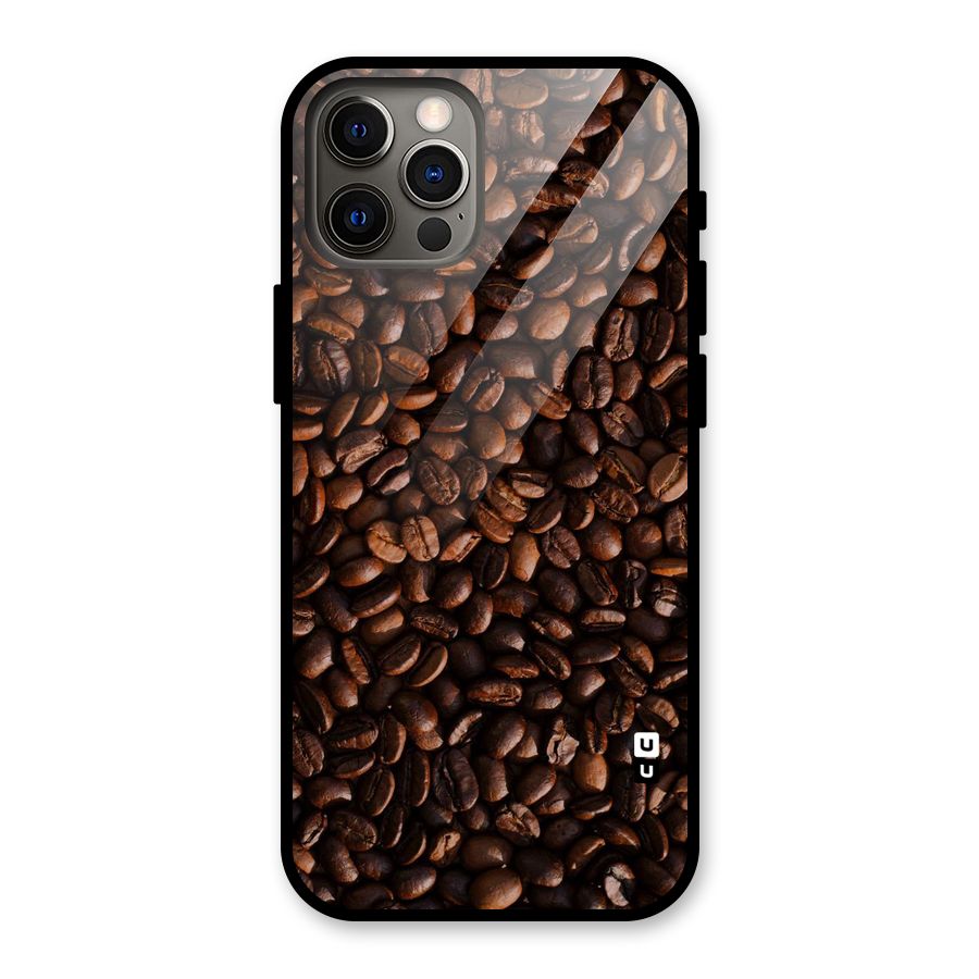 Coffee Beans Scattered Glass Back Case for iPhone 12 Pro