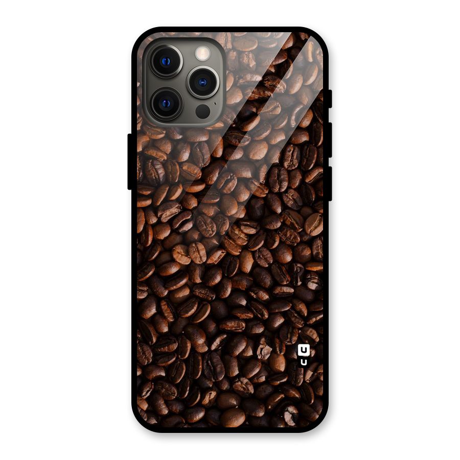 Coffee Beans Scattered Glass Back Case for iPhone 12 Pro Max