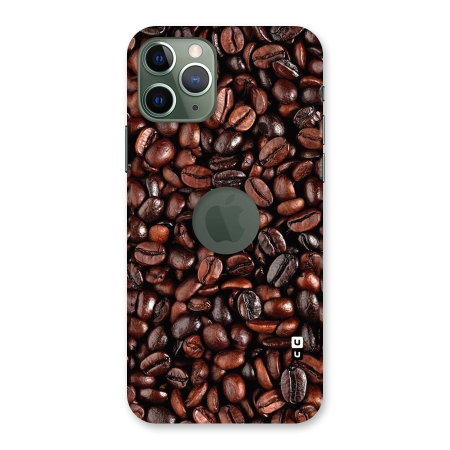 Coffee Beans Texture Back Case for iPhone 11 Pro Logo  Cut