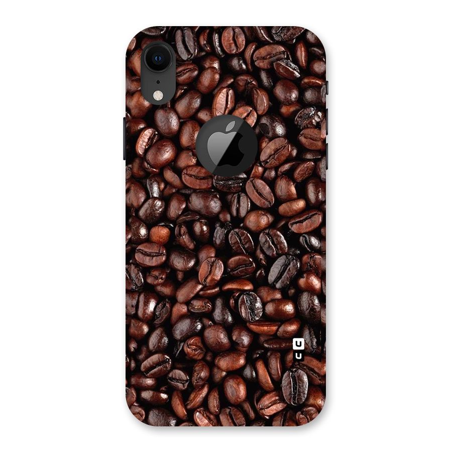 Coffee Beans Texture Back Case for iPhone XR Logo Cut
