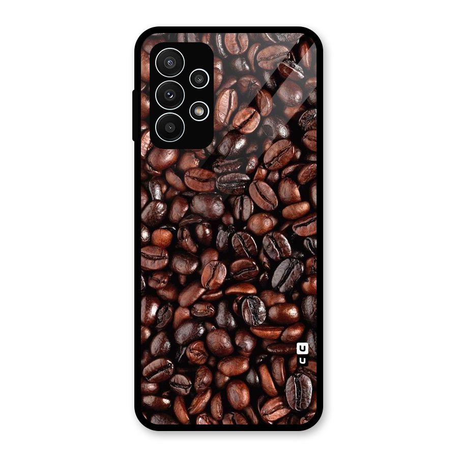 Coffee Beans Texture Glass Back Case for Galaxy A23