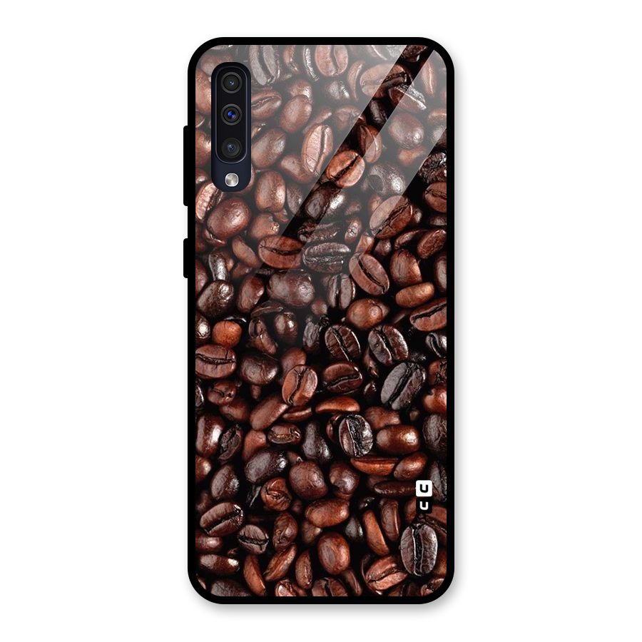 Coffee Beans Texture Glass Back Case for Galaxy A50