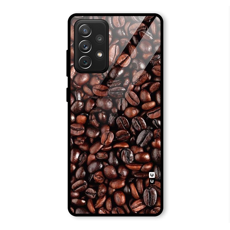 Coffee Beans Texture Glass Back Case for Galaxy A72