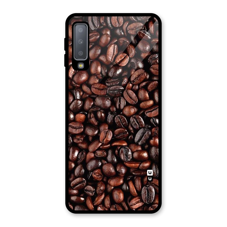 Coffee Beans Texture Glass Back Case for Galaxy A7 (2018)
