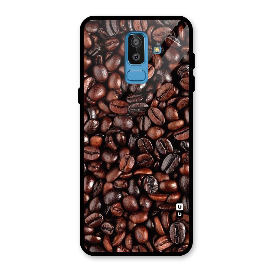 Coffee Beans Texture Glass Back Case for Galaxy J8