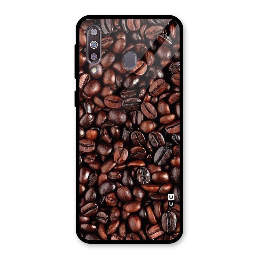 Coffee Beans Texture Glass Back Case for Galaxy M30