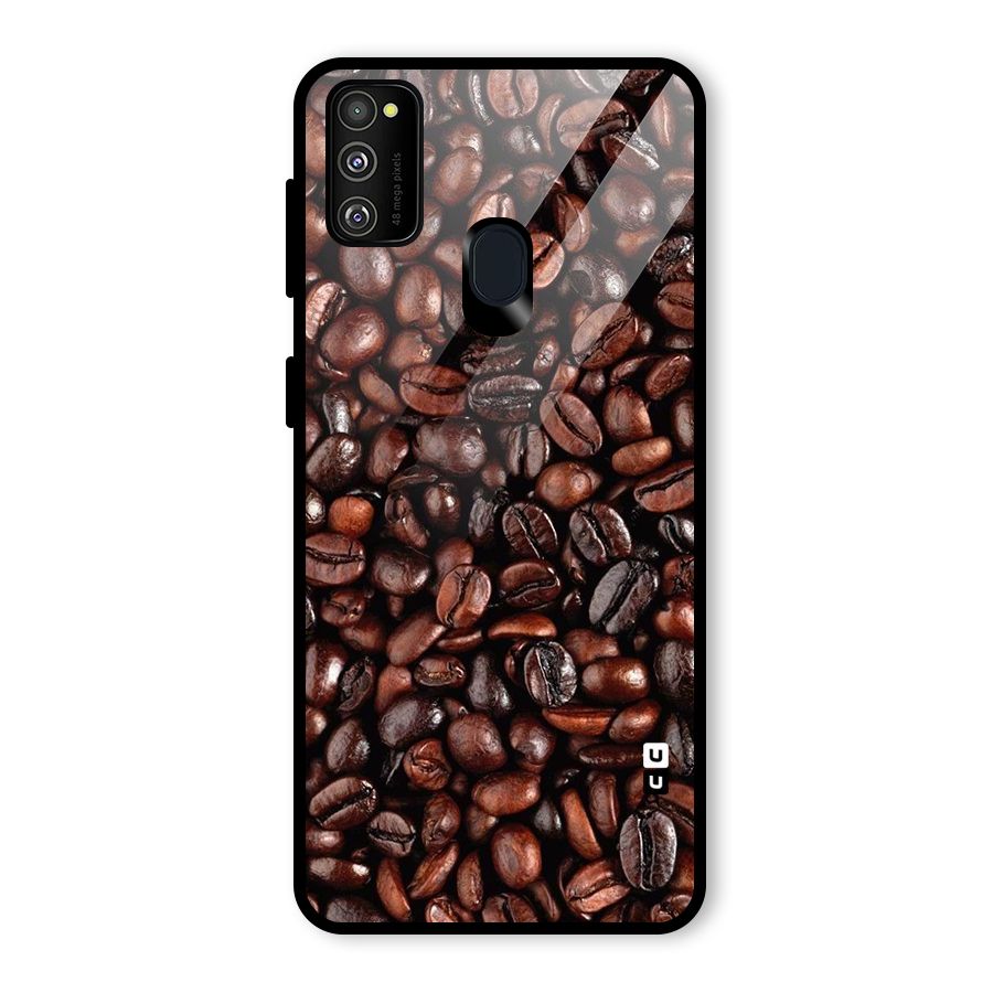Coffee Beans Texture Glass Back Case for Galaxy M30s
