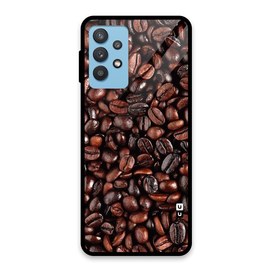 Coffee Beans Texture Glass Back Case for Galaxy M32 5G