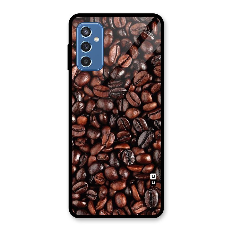 Coffee Beans Texture Glass Back Case for Galaxy M52 5G