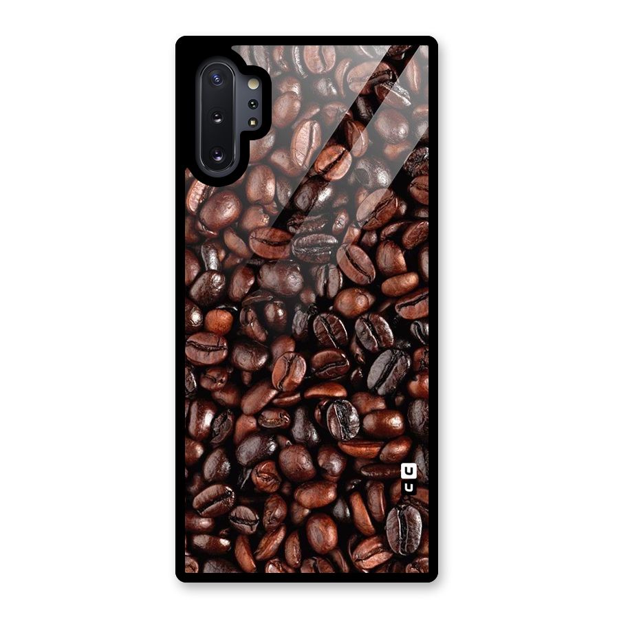 Coffee Beans Texture Glass Back Case for Galaxy Note 10 Plus
