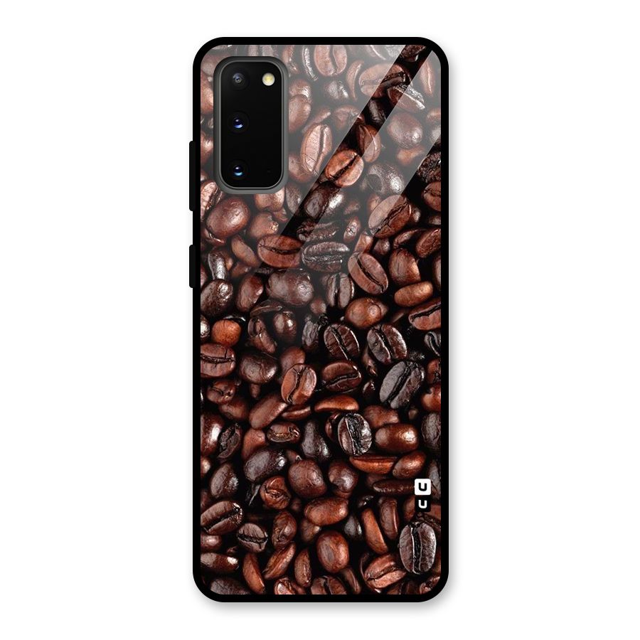 Coffee Beans Texture Glass Back Case for Galaxy S20