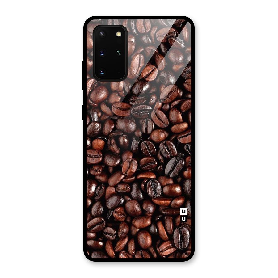 Coffee Beans Texture Glass Back Case for Galaxy S20 Plus