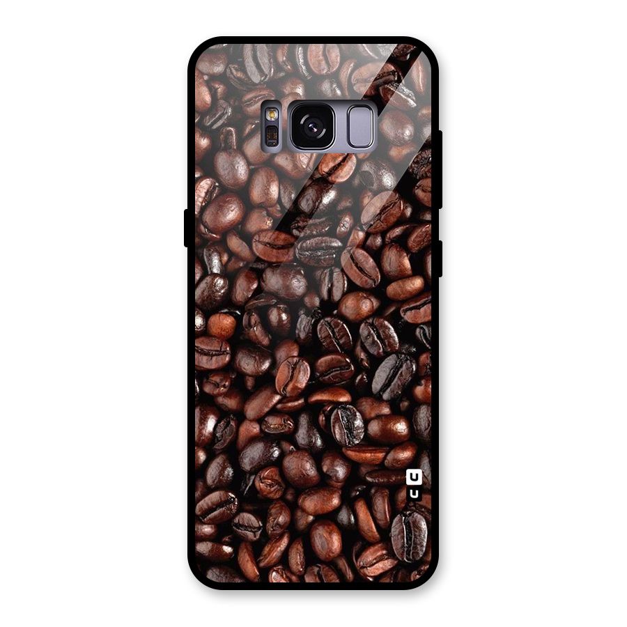 Coffee Beans Texture Glass Back Case for Galaxy S8