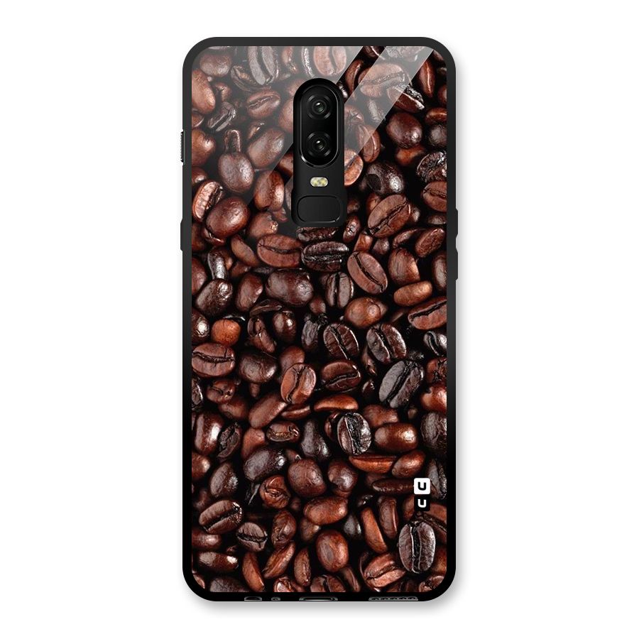 Coffee Beans Texture Glass Back Case for OnePlus 6