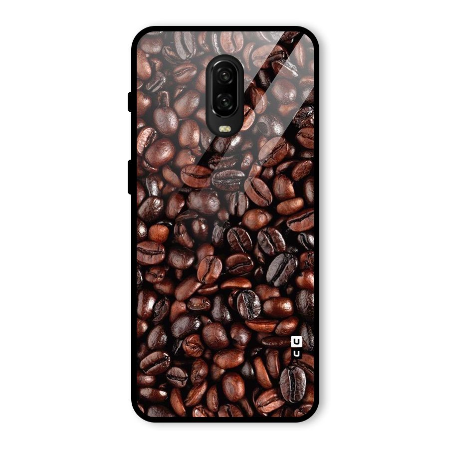 Coffee Beans Texture Glass Back Case for OnePlus 6T
