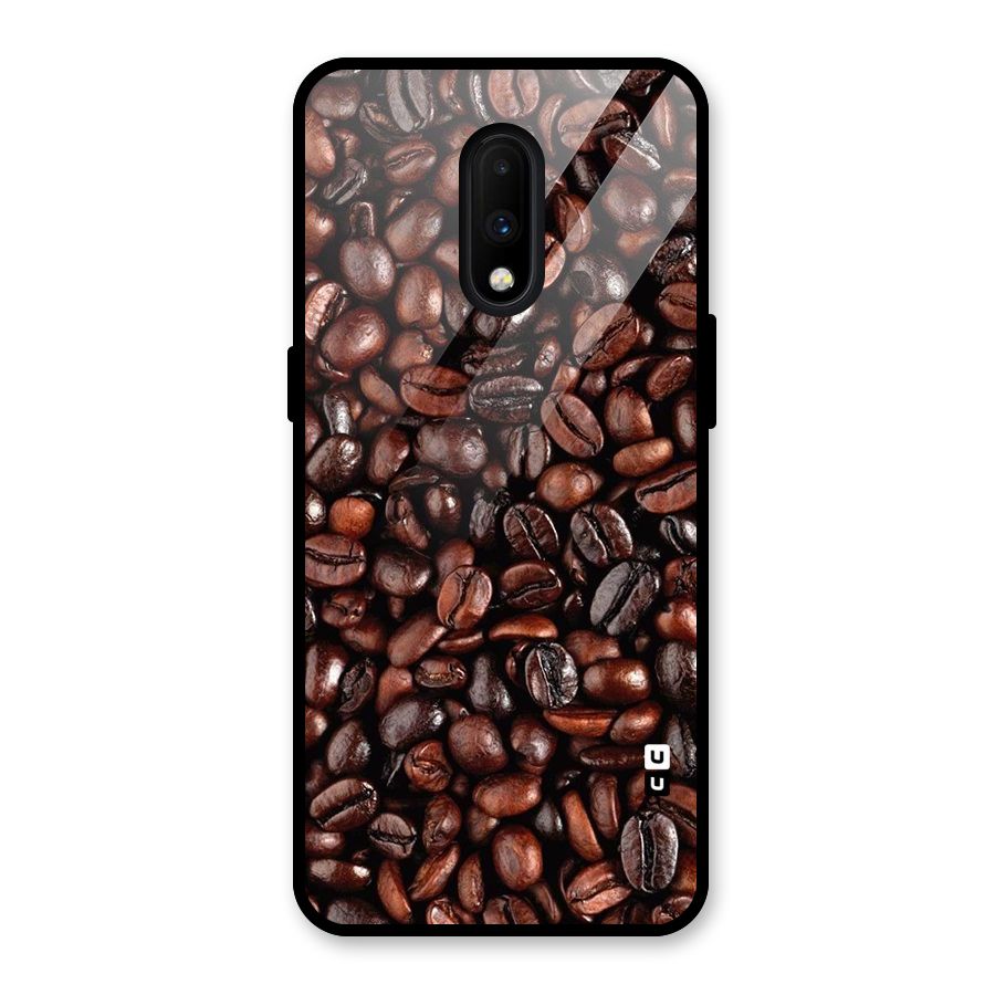 Coffee Beans Texture Glass Back Case for OnePlus 7