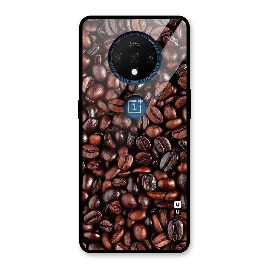 Coffee Beans Texture Glass Back Case for OnePlus 7T