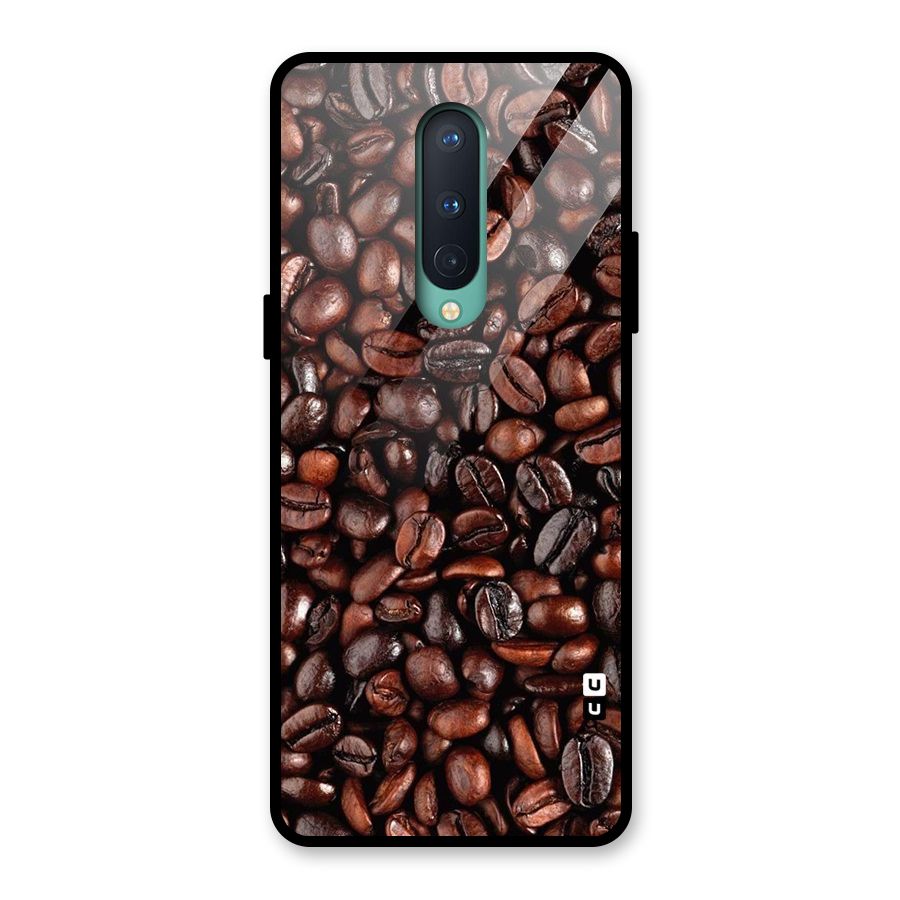 Coffee Beans Texture Glass Back Case for OnePlus 8