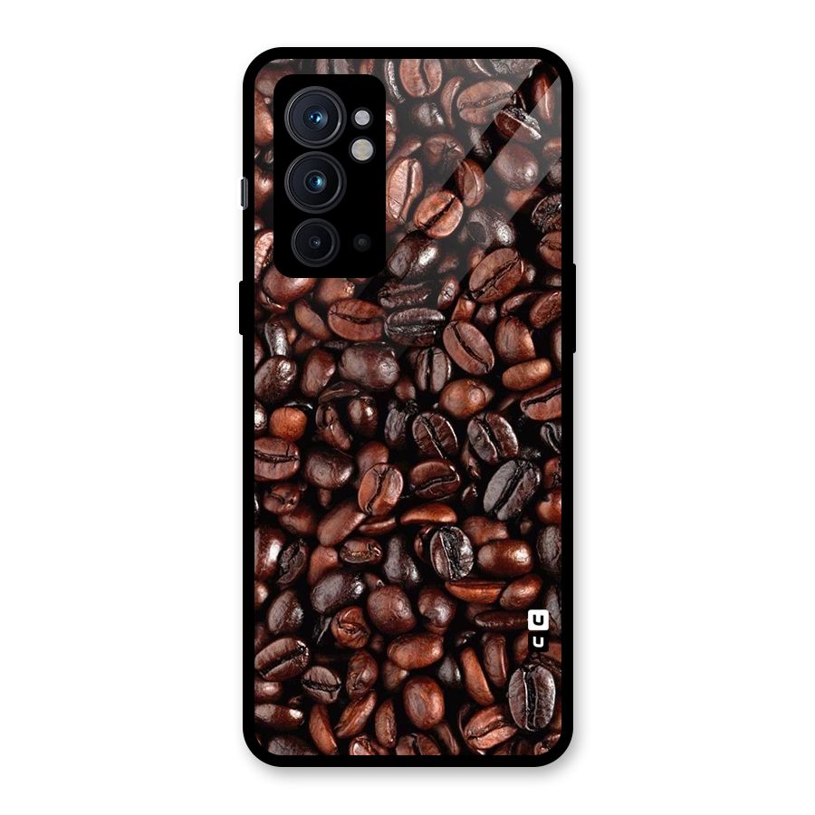 Coffee Beans Texture Glass Back Case for OnePlus 9RT 5G