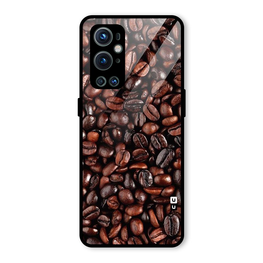 Coffee Beans Texture Glass Back Case for OnePlus 9 Pro