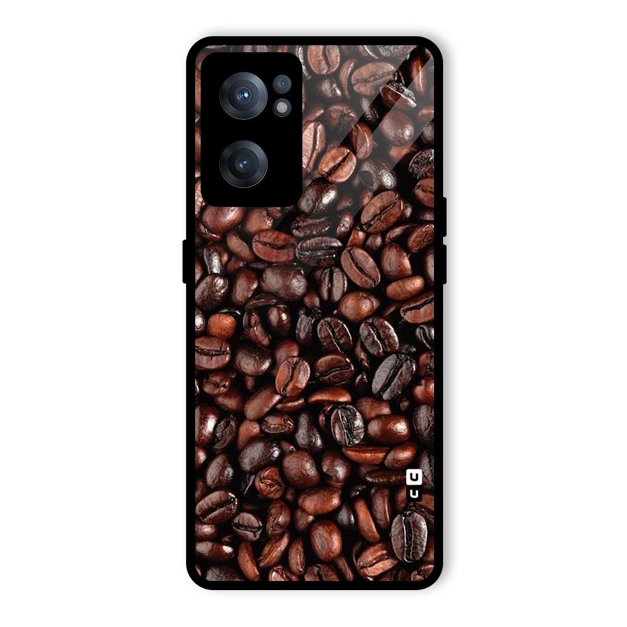 Coffee Beans Texture Glass Back Case for OnePlus Nord CE 2 5G
